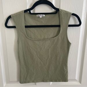 Reformation Keegan Knit Top Artichoke Green